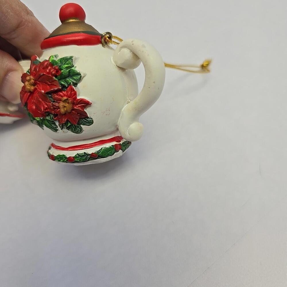 Vintage Teapots With Cups/Saucers Christmas Tree Ornaments - Picture 12 of 15